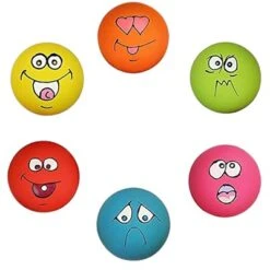Itopfox Smile Face Squeaky Dog Toys, Soft Latex Squeak Balls For Small Dogs & Puppies, Fun Chew Toy Set Of 6, Non-Toxic & Easy To Clean -Kid's Home GUEST c168683a 4542 4237 a4d7 a093f022a04b