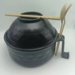 Itopfox Microwave Ramen Bowl Cooker Set With Handles, Includes Spoon Chopsticks Fork, Perfect For College Dorm Room & Apartment Essentials (Black) -Kid's Home GUEST c2d06735 c550 4817 82de 380dc6953942