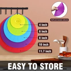 Itopfox Silicone Lids - 5 Pack Heat Resistant Microwave Splatter Cover, Reusable Suction Lids For Food Storage Fits Bowls, Cups, Skillets, Plates -Kid's Home GUEST c3a3fc57 26e2 4266 90d0 e759ab9a4e67