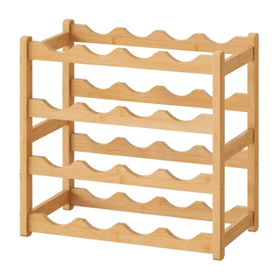 Itopfox Bamboo Wine Rack Storage Cabinet Shelf For 16 Bottles, Countertop Sturdy Kitchen Dining Room Pantry - 4 Tiers (Natural) 8 Itopfox Bamboo Wine Rack Storage Cabinet Shelf For 16 Bottles, Countertop Sturdy Kitchen Dining Room Pantry - 4 Tiers (Natural) - Image 8