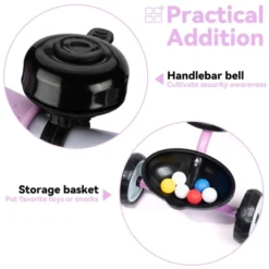 Itopfox Toddler Tricycle For Ages 2-4 Years, Kids Trike With Bell And Back Basket, 3 Wheel Bike Riding Toy Gift For Girls, Purple -Kid's Home GUEST c407d01d 69d5 45d4 baf8 34e9986463bd