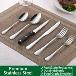 Itopfox 24-Piece Silverware Set With Steak Knives, Flatware Set For 4 Food-Grade Stainless Steel Cutlery Set Includes Knife Spoon Fork, Mirror Finish 11 Itopfox 24-Piece Silverware Set With Steak Knives, Flatware Set For 4 Food-Grade Stainless Steel Cutlery Set Includes Knife Spoon Fork, Mirror Finish -Kid's Home GUEST c41867f8 555d 4885 8282 a5db1b15dfc4