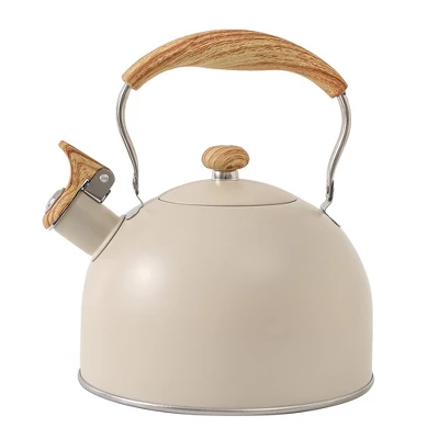 Itopfox Stovetop Tea Kettle With Whistling Feature, 2.5 Quart Capacity, Food-Grade Stainless Steel Construction, Wooden Handle, Creamy White Finish 7 Itopfox Stovetop Tea Kettle With Whistling Feature, 2.5 Quart Capacity, Food-Grade Stainless Steel Construction, Wooden Handle, Creamy White Finish - Image 7