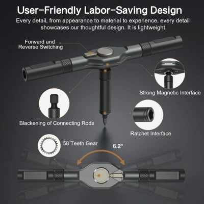 Itopfox 42 In 1 Magnetic Screwdriver Set With Detachable Ratchet Handle Multi Bit Drive Set, Compact Repair Tool Kit For Furniture, Computer, Bicycle 5 Itopfox 42 In 1 Magnetic Screwdriver Set With Detachable Ratchet Handle Multi Bit Drive Set, Compact Repair Tool Kit For Furniture, Computer, Bicycle - Image 5