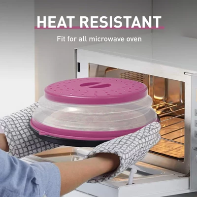 Itopfox Collapsible Microwave Splatter Cover With Vent Holes, Foldable Lid For Dishes & Bowls, Multi-Use Kitchen Splatter Guard & Colander (Purple) 4 Itopfox Collapsible Microwave Splatter Cover With Vent Holes, Foldable Lid For Dishes & Bowls, Multi-Use Kitchen Splatter Guard & Colander (Purple) - Image 4