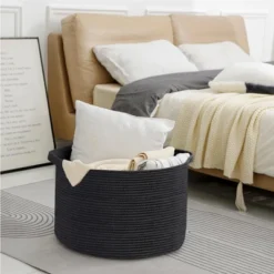 Itopfox Large Woven Rope Storage Basket For Blankets, Toys, And Pillows, Decorative Organizer Bin For Living Room, Nursery, Or Bathroom -Kid's Home GUEST c5899471 aa94 46d0 9793 d83a53aef0f4
