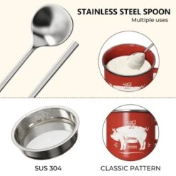 Itopfox Mini Bacon Grease Container With Strainer - Enamel Grease Saver, Farmhouse Bacon Grease Keeper For Kitchen Fat Storage, Dishwasher Safe 10 Itopfox Mini Bacon Grease Container With Strainer - Enamel Grease Saver, Farmhouse Bacon Grease Keeper For Kitchen Fat Storage, Dishwasher Safe -Kid's Home GUEST c665a0e3 dfb0 4c8c 9916 1ec3dfc7c015