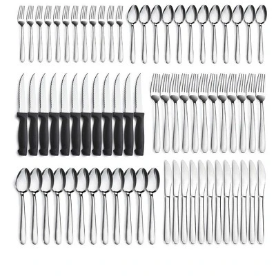 Itopfox 72-Piece Silverware Set For 12 With Steak Knives, Stainless Steel Cutlery Set Includes Forks, Spoons, Dishwasher Safe For Home & Restaurant 8 Itopfox 72-Piece Silverware Set For 12 With Steak Knives, Stainless Steel Cutlery Set Includes Forks, Spoons, Dishwasher Safe For Home & Restaurant - Image 8