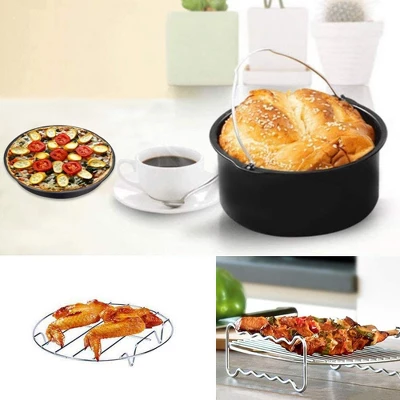 Itopfox 9 Inch Air Fryer Accessories Set With Cupcake Pan, Pizza Pan, Silicone Baking Cup, Recipe Cookbook For 5.3Qt - 6.8Qt Air Fryers 4 Itopfox 9 Inch Air Fryer Accessories Set With Cupcake Pan, Pizza Pan, Silicone Baking Cup, Recipe Cookbook For 5.3Qt - 6.8Qt Air Fryers - Image 4