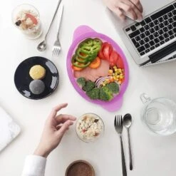 Itopfox Microwave Steamer Cooker Collapsible Bowl With Handle & Lid For Vegetables, Fish, Meal Prep - BPA Free, Dishwasher Safe, Easy Storage, Purple -Kid's Home GUEST c87b25c6 62e3 4407 a4ee 088c8fc68e94