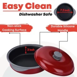 Itopfox Microwave Frying Pan Skillet With Lid, Grill & Crisper Pan For Fry, Sizzle, Brown Foods In Microwave, Cookware For Grilling, Reheating -Kid's Home GUEST c8bbcd7a b7e9 4f92 823b 89b92150096e