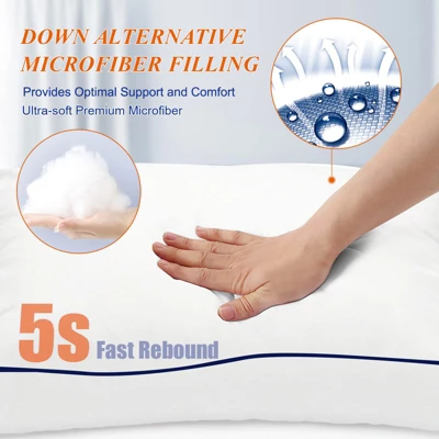 Itopfox Bed Pillows For Sleeping - Medium Soft, Queen Size Set Of 2, Cooling Hotel Quality For Back, Stomach Or Side Sleepers 2 Itopfox Bed Pillows For Sleeping - Medium Soft, Queen Size Set Of 2, Cooling Hotel Quality For Back, Stomach Or Side Sleepers - Image 2