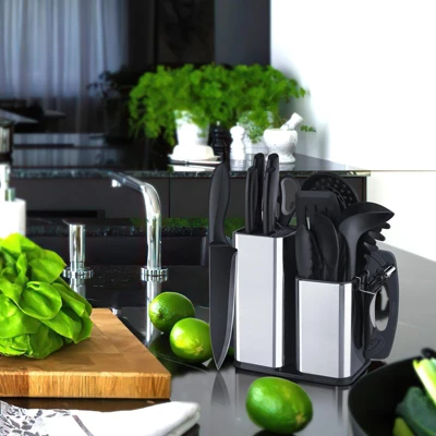 Itopfox 18-Piece Kitchen Utensils Set With Sharp Knives, Stainless Steel Holder And Cutting Board For Cooking 4 Itopfox 18-Piece Kitchen Utensils Set With Sharp Knives, Stainless Steel Holder And Cutting Board For Cooking - Image 4