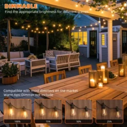 Itopfox 240FT Waterproof LED Outdoor String Lights, Shatterproof Vintage Lighting For Patio, Backyard, Porch, Gazebo, Warm White Dimmable Commercial -Kid's Home GUEST cbdfdc10 af3a 4fc5 8341 f4475373459e