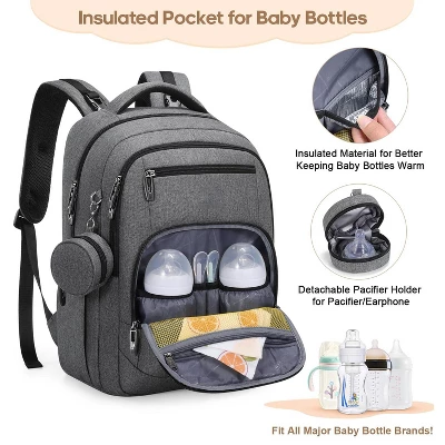 Itopfox Multi-Function Baby Diaper Backpack With Portable Changing Pad, Pacifier Holder, USB Charging Port, Ideal For Moms And Dads 5 Itopfox Multi-Function Baby Diaper Backpack With Portable Changing Pad, Pacifier Holder, USB Charging Port, Ideal For Moms And Dads - Image 5