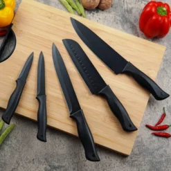 Itopfox 15-Piece Kitchen Knife Set With Block, Self-Sharpening, Dishwasher Safe, Anti-Slip Handle, Black -Kid's Home GUEST cc6d696b 8c49 4c11 b78f e00aa42cb55e
