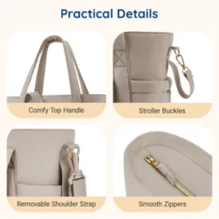 Itopfox Lightweight Diaper Tote Bag With Insulated Pockets, Stroller Straps, And Multiple Carry Options For Travel And Daily Use -Kid's Home GUEST cc78cc5a 9e11 4612 9fc4 8220abd0216a