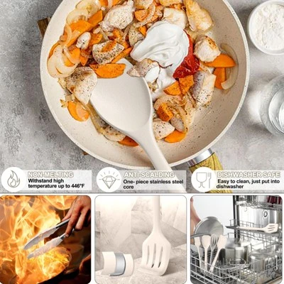 Itopfox 22-Piece Silicone Kitchen Utensil Set, Heat Resistant Cooking Tools With Spatula, Spoon, Whisk, Dishwasher Safe Gadgets For Nonstick Cookware 3 Itopfox 22-Piece Silicone Kitchen Utensil Set, Heat Resistant Cooking Tools With Spatula, Spoon, Whisk, Dishwasher Safe Gadgets For Nonstick Cookware - Image 3