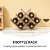 Itopfox 8-Bottle Countertop Wine Rack, Wooden 3-Tier Wine Bottle Holder For Bar Table, Wine Cabinet, Free Standing Display And Storage Shelves Brown