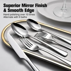 Itopfox 40-Piece Stainless Steel Flatware Set For 8, Mirror Finish Cutlery Set Dishwasher Safe For Home, Restaurant, Wedding, Party -Kid's Home GUEST cd21f87f 7640 44b6 a9f7 ac0b83cf9bc2
