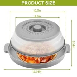 Itopfox Microwave Splatter Cover With Anti-scald Base Plate, Large Plastic & Silicone Vented Collapsible Guard Lid, Plate Holder & Kitchen Colander 12 Itopfox Microwave Splatter Cover With Anti-scald Base Plate, Large Plastic & Silicone Vented Collapsible Guard Lid, Plate Holder & Kitchen Colander -Kid's Home GUEST cd48646a 942b 40df a0e6 b4a422283919