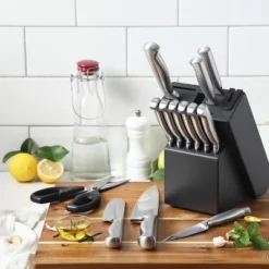 Itopfox Premium German Stainless Steel Knife Block Set With Built-in Sharpener, 15-Piece Kitchen Cutlery Set For Effortless Cutting 12 Itopfox Premium German Stainless Steel Knife Block Set With Built-in Sharpener, 15-Piece Kitchen Cutlery Set For Effortless Cutting -Kid's Home GUEST cdb8fc62 6dd6 46cc 81a6 0359ed6f021e