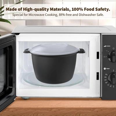 Itopfox Professional Large Microwave Cookware, Rice Cooker & Steamer For Vegetables, Safe Mixing & Serving Bowls, Food Storage Container, BPA Free 2 Itopfox Professional Large Microwave Cookware, Rice Cooker & Steamer For Vegetables, Safe Mixing & Serving Bowls, Food Storage Container, BPA Free - Image 2