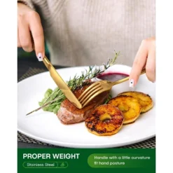 Itopfox 20-Piece Gold Silverware Set For 4, Stainless Steel Flatware Cutlery Set With Knife, Fork, Spoon, Mirror Polished Finish, Dishwasher Safe -Kid's Home GUEST d14b2928 4ffb 4387 ae3d 43b6e84e8c15