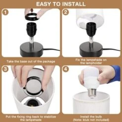 Itopfox Small Table Lamp For Bedroom - Minimalist Nightstand Light, Desk Lamp For Living Room, Office, Dorm With Linen Shade -Kid's Home GUEST d1719b71 2175 437d 86bc 17d549adde78