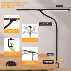 Itopfox LED Desk Lamp With Wireless Remote - Adjustable Gooseneck Architect Light For Office, Home, Study, Drafting, 5 Color Temp & Brightness Levels -Kid's Home GUEST d196375c 7586 4de4 a344 769354ec26c9
