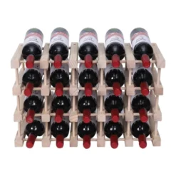 Itopfox Wooden Stackable Wine Rack For Countertop Or Floor - Freestanding Cabinet Holds 20 Bottles -Kid's Home GUEST d1c5a334 c9b1 4f18 a2b9 b4ee6bbdb247