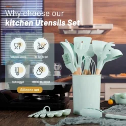 Itopfox 35-Piece Silicone Kitchen Utensil Set With Wooden Handles, Non-Stick Cooking Tools Including Spatula, Spoon, Turner, Tongs, Measuring Cups 10 Itopfox 35-Piece Silicone Kitchen Utensil Set With Wooden Handles, Non-Stick Cooking Tools Including Spatula, Spoon, Turner, Tongs, Measuring Cups -Kid's Home GUEST d236ab32 4b4c 437f 84b8 c82967e61840