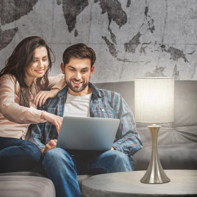 Itopfox 3-Way Touch Control Table Lamp, Dimmable Bedside Desk Lamp With Metal Base, Modern Nightstand Lamp With Grey Shade For Bedroom, Living Room 3 Itopfox 3-Way Touch Control Table Lamp, Dimmable Bedside Desk Lamp With Metal Base, Modern Nightstand Lamp With Grey Shade For Bedroom, Living Room - Image 3