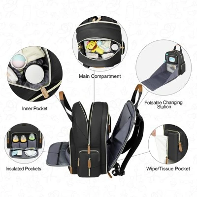 Itopfox Large Diaper Bag Backpack With Detachable Changing Pad, Multiple Pockets For Baby Essentials, Stroller Compatible 1 Itopfox Large Diaper Bag Backpack With Detachable Changing Pad, Multiple Pockets For Baby Essentials, Stroller Compatible