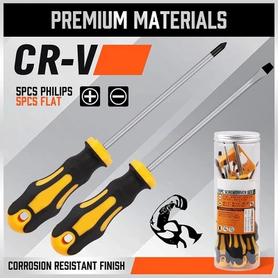 Itopfox 11-Piece Magnetic Screwdriver Set With 5 Phillips And 5 Flat Head Tips For Secure Fastening And Loosening, Includes Storage Box 5 Itopfox 11-Piece Magnetic Screwdriver Set With 5 Phillips And 5 Flat Head Tips For Secure Fastening And Loosening, Includes Storage Box - Image 5