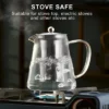 Itopfox Glass Teapot Stovetop Safe, Borosilicate Clear Tea Kettle With Removable Stainless Steel Infuser, Ideal For Loose Leaf And Blooming Tea