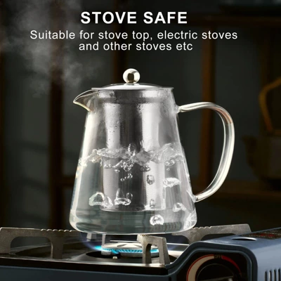 Itopfox Glass Teapot Stovetop Safe, Borosilicate Clear Tea Kettle With Removable Stainless Steel Infuser, Ideal For Loose Leaf And Blooming Tea 1 Itopfox Glass Teapot Stovetop Safe, Borosilicate Clear Tea Kettle With Removable Stainless Steel Infuser, Ideal For Loose Leaf And Blooming Tea