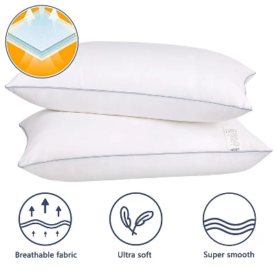 Itopfox Bed Pillows For Sleeping 2 Pack, Standard Size Cooling Pillows With Microfiber Cover For Side, Stomach, Back Sleepers 5 Itopfox Bed Pillows For Sleeping 2 Pack, Standard Size Cooling Pillows With Microfiber Cover For Side, Stomach, Back Sleepers - Image 5