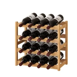 Itopfox Bamboo Wine Rack Storage Cabinet Shelf For 16 Bottles, Countertop Sturdy Kitchen Dining Room Pantry - 4 Tiers (Natural) 14 Itopfox Bamboo Wine Rack Storage Cabinet Shelf For 16 Bottles, Countertop Sturdy Kitchen Dining Room Pantry - 4 Tiers (Natural) -Kid's Home GUEST d54f6c12 3d55 47fd b739 050e6d6da708