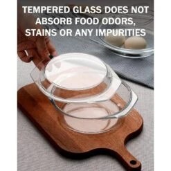 Itopfox Clear Round Glass Casserole With Lid, Microwave & Oven Safe Bakeware, Freezer & Dishwasher Friendly, Easy Grab Baking Dish -Kid's Home GUEST d5ea61de faa1 4508 8006 9040920436c9