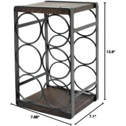 Itopfox Rustic Wood Countertop Wine Rack For 6 Bottles, No Assembly Required, Elegant Brown Finish For Kitchen Or Bar Display -Kid's Home GUEST d74f29f8 8e1e 4950 b86b 7c633ca43146