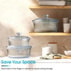 Itopfox Round Glass Casserole Dish With Lid, Borosilicate Oven Safe Bakeware For Cooking, Baking & Serving -Kid's Home GUEST d773eca7 12e0 4ce1 bf65 c63f3a722b63