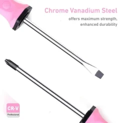 Itopfox 12-Piece Pink Magnetic Screwdrivers Set With Slotted Phillips And Precision Screwdrivers, Repair Tool Kit With Storage Bag -Kid's Home GUEST d79a60eb fc5e 4ca3 b34e 1a8e16d72b34