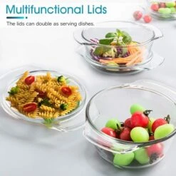 Itopfox Small Round Glass Casserole Dish With Lid, Microwave And Oven Safe Mini Glass Bowl For Cooking And Serving -Kid's Home GUEST d7a2576a 115d 44f6 88fa cacb44441e75