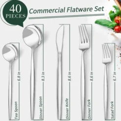Itopfox 40-Piece Silverware Set For 8 Stainless Steel Flatware Cutlery Set With Knife Spoon & Fork Kitchen Utensils For Home Hotel Wedding Restaurant -Kid's Home GUEST d993f01f d390 4a9d 803a ef803446cc23