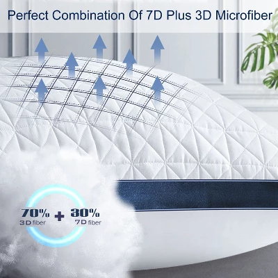 Itopfox Queen Size Pillows Set Of 2, Luxury Hotel Pillow For Sleeping, Supportive Breathable Down Alternative Gusseted Pillow For Side Stomach 2 Itopfox Queen Size Pillows Set Of 2, Luxury Hotel Pillow For Sleeping, Supportive Breathable Down Alternative Gusseted Pillow For Side Stomach - Image 2