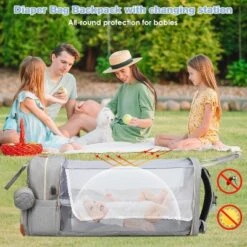 Itopfox Large Diaper Backpack With Changing Station, Insulated Pockets, USB Port, Waterproof, Lightweight, Unisex, Grey -Kid's Home GUEST daf2a424 74a6 4f55 a985 fdcf326cdf7e