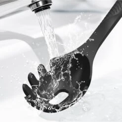 Itopfox Silicone Cooking Utensils Set - Heat Resistant, Nonstick Kitchen Tools With Spatulas, Spoons, Whisk, Tongs, Dishwasher Safe, Black -Kid's Home GUEST db3755b2 09dd 4425 b630 fdea9c1b39fb