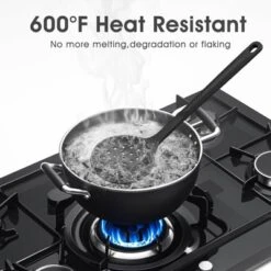 Itopfox Silicone Cooking Utensils Set - Heat Resistant, Nonstick Kitchen Tools With Spatulas, Spoons, Whisk, Tongs, Dishwasher Safe, Black -Kid's Home GUEST db5b8474 fd0e 44c1 a775 7235b1a5f987