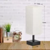 Itopfox Small Table Lamp For Bedroom - Minimalist Night Stand Light With Square Fabric Shade, Desk Reading Lamp For Kids Room Living Room Office Dorm
